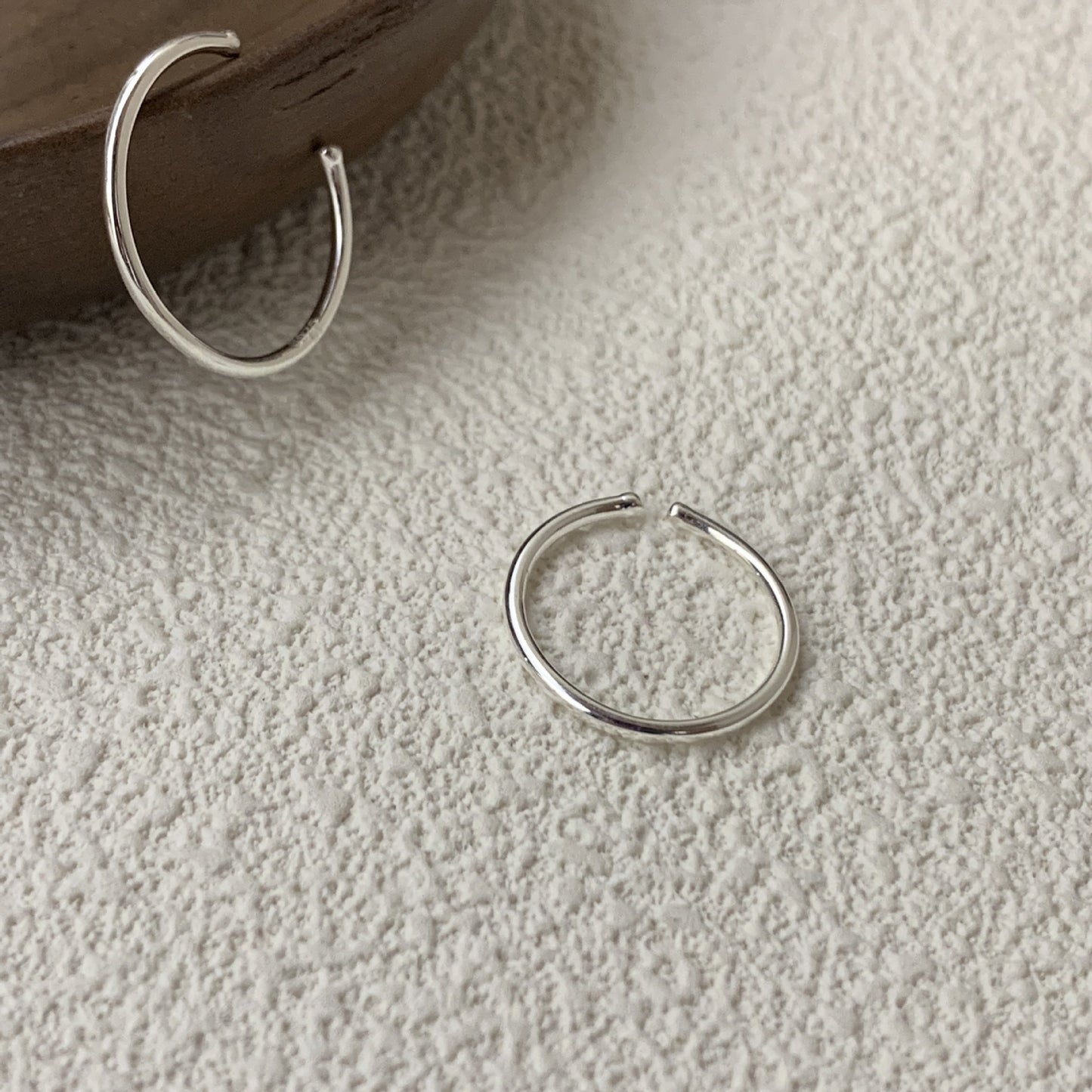 Sier Fine Line Twist Combination Open Rings