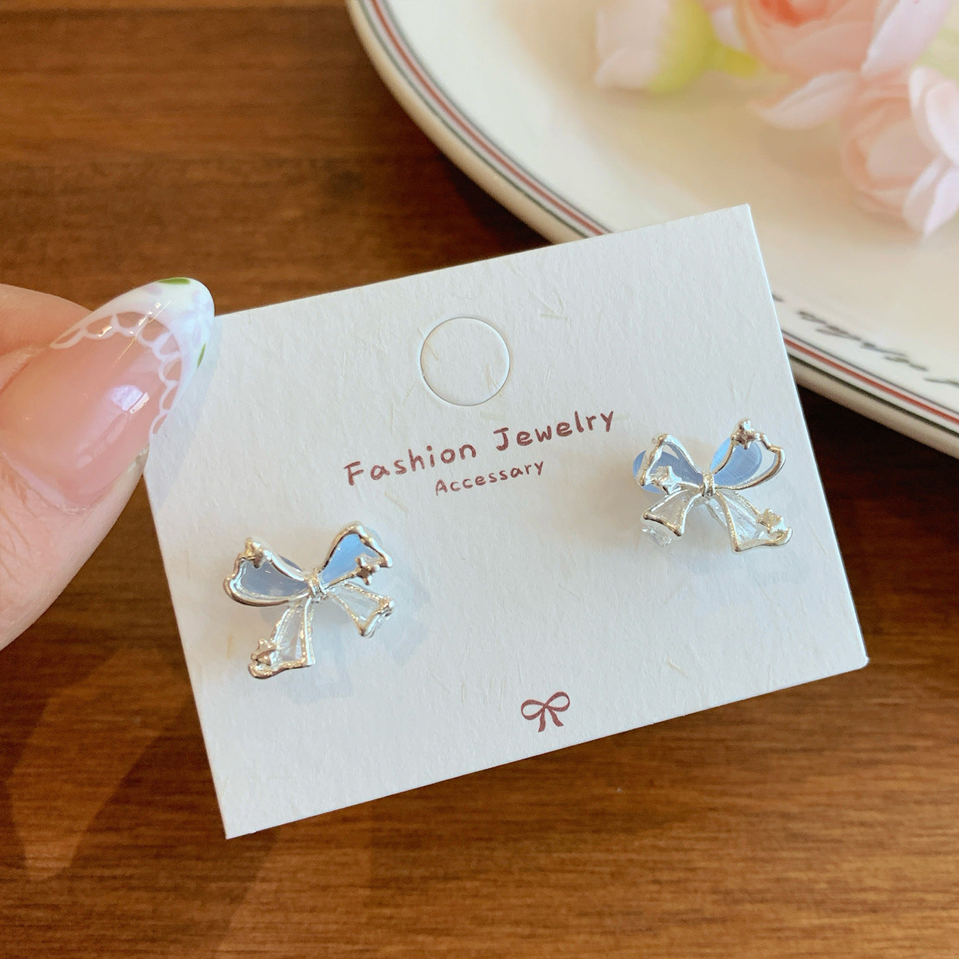 Women's Double Layer Butterfly Style Light Luxury Three-dimensional Stud Earrings