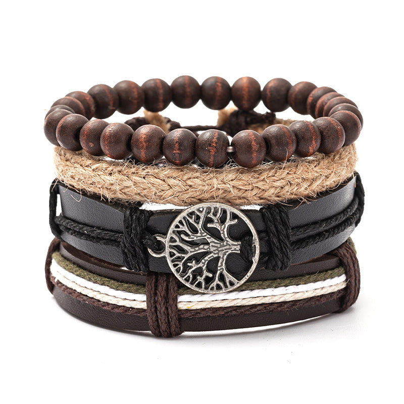 Women's & Men's Ornament Simple Hand Woven Rope Leather Bracelets