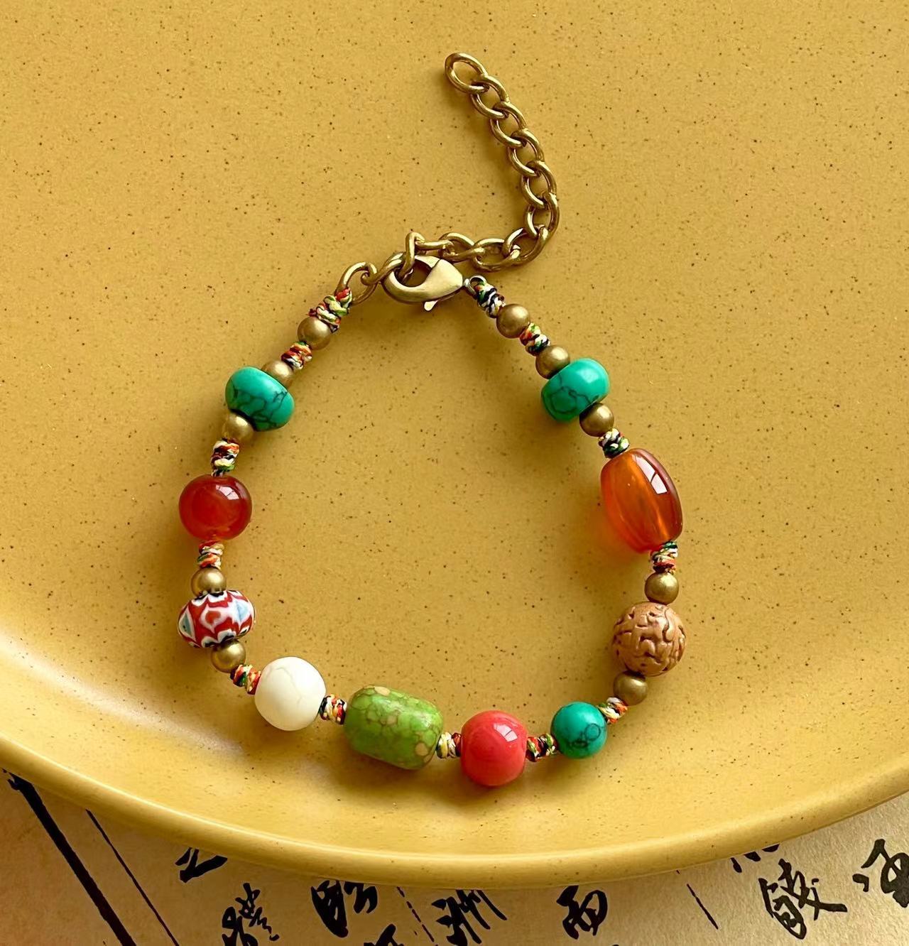 Handmade Weave Vintage Nepal Ancient Pure Copper Ethnic Style Tibetan Bracelet