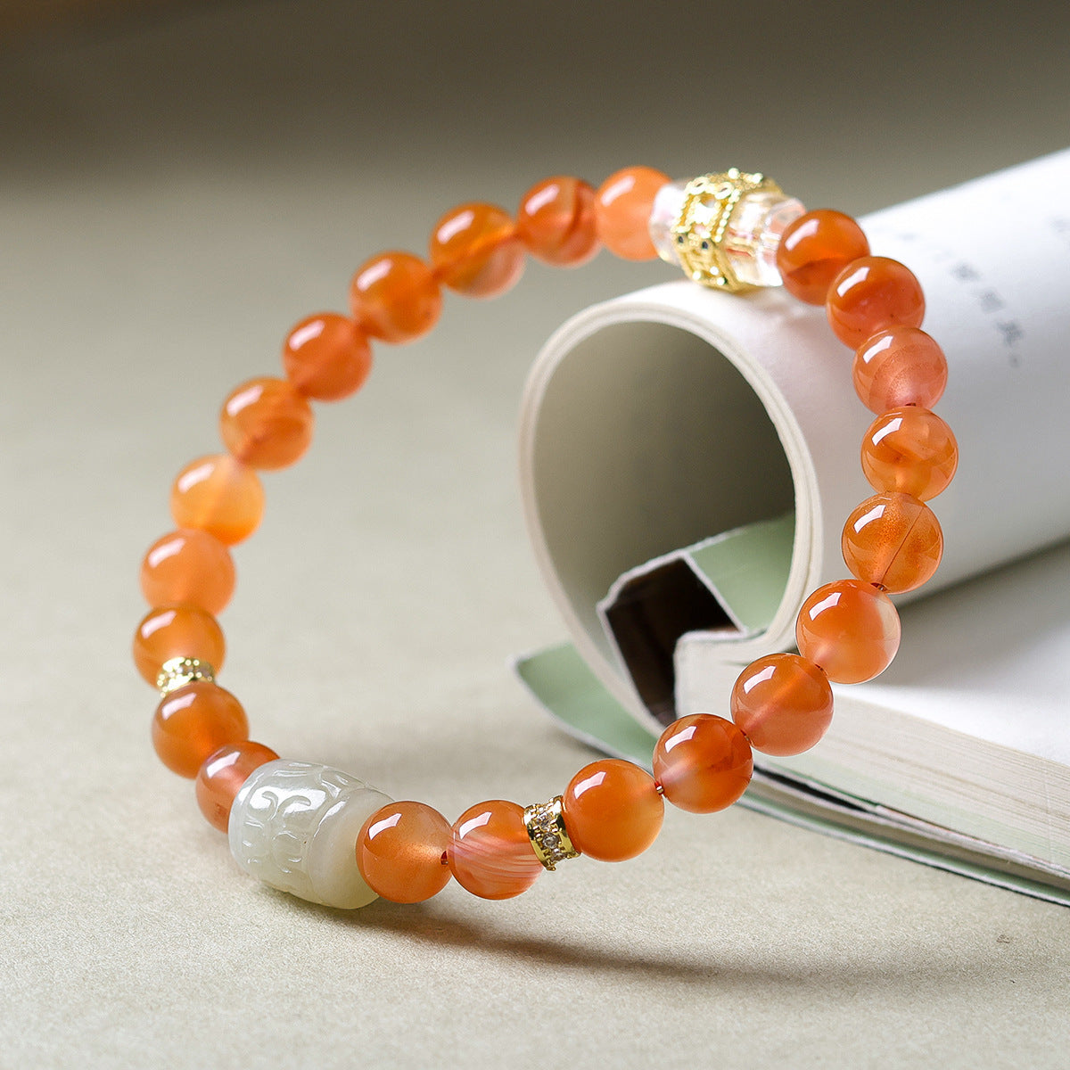 Southern Red Agate Chinese Style Crafts Jade Lucky Bracelet
