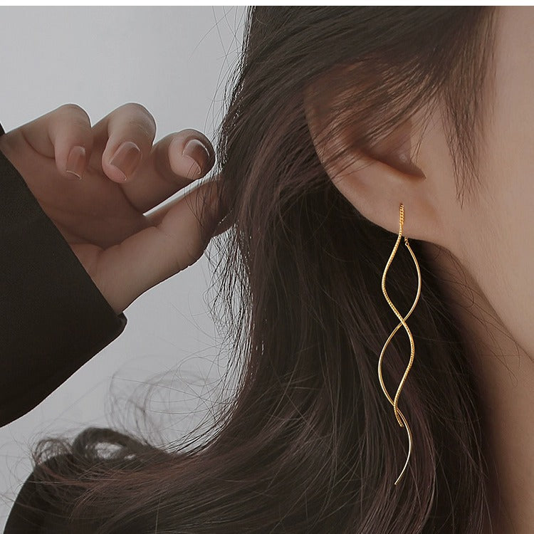 Wavy Threads Temperament Female Simple Wave Long Ear Line
