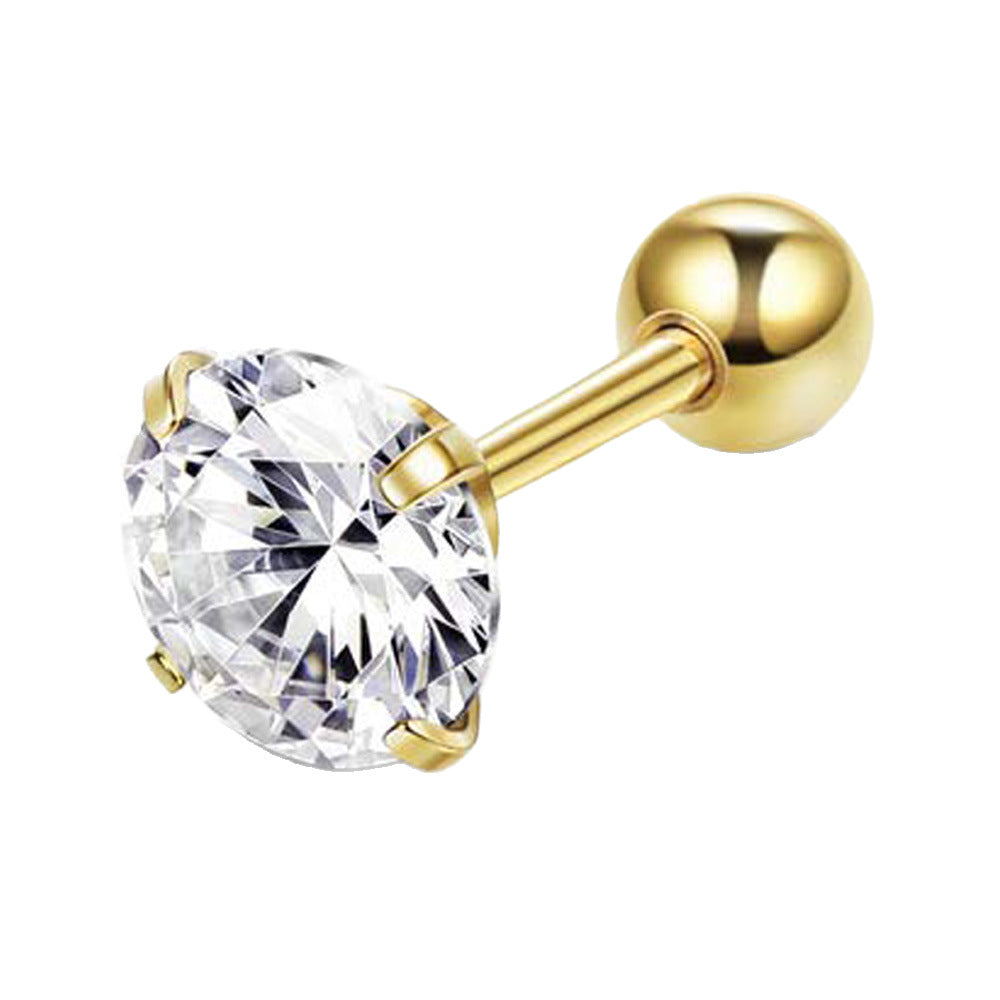 No Need To Take Off Female Small Spiral Bone Stud Earrings