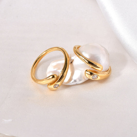 Diamond Snake-shaped Open Korean Personalized Cold Rings