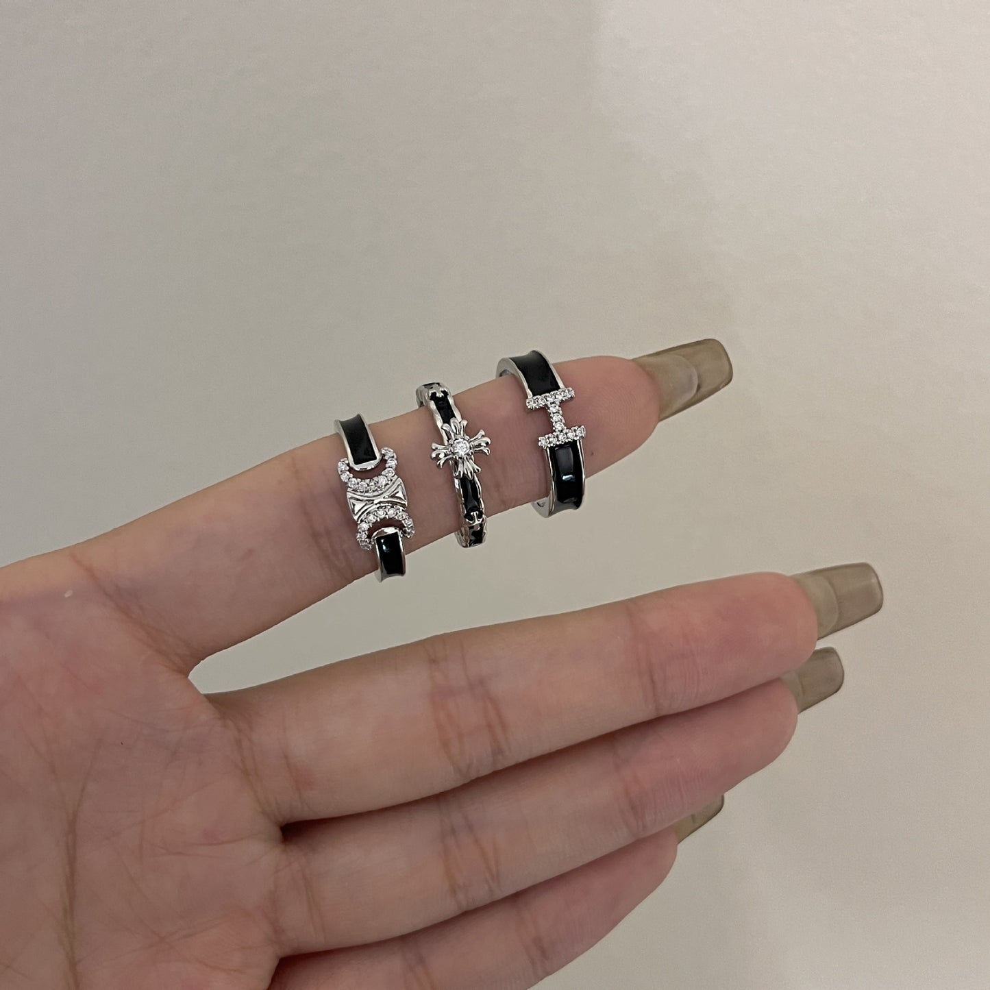 Fashion Personality Affordable Luxury Design Cross Index Ring