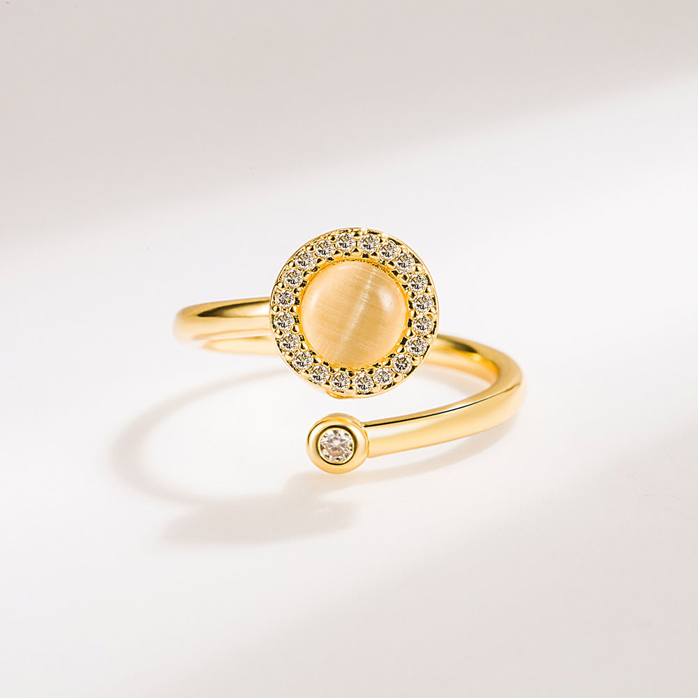 Valentine's Day Gift Flower Zircon Rotatable Ring