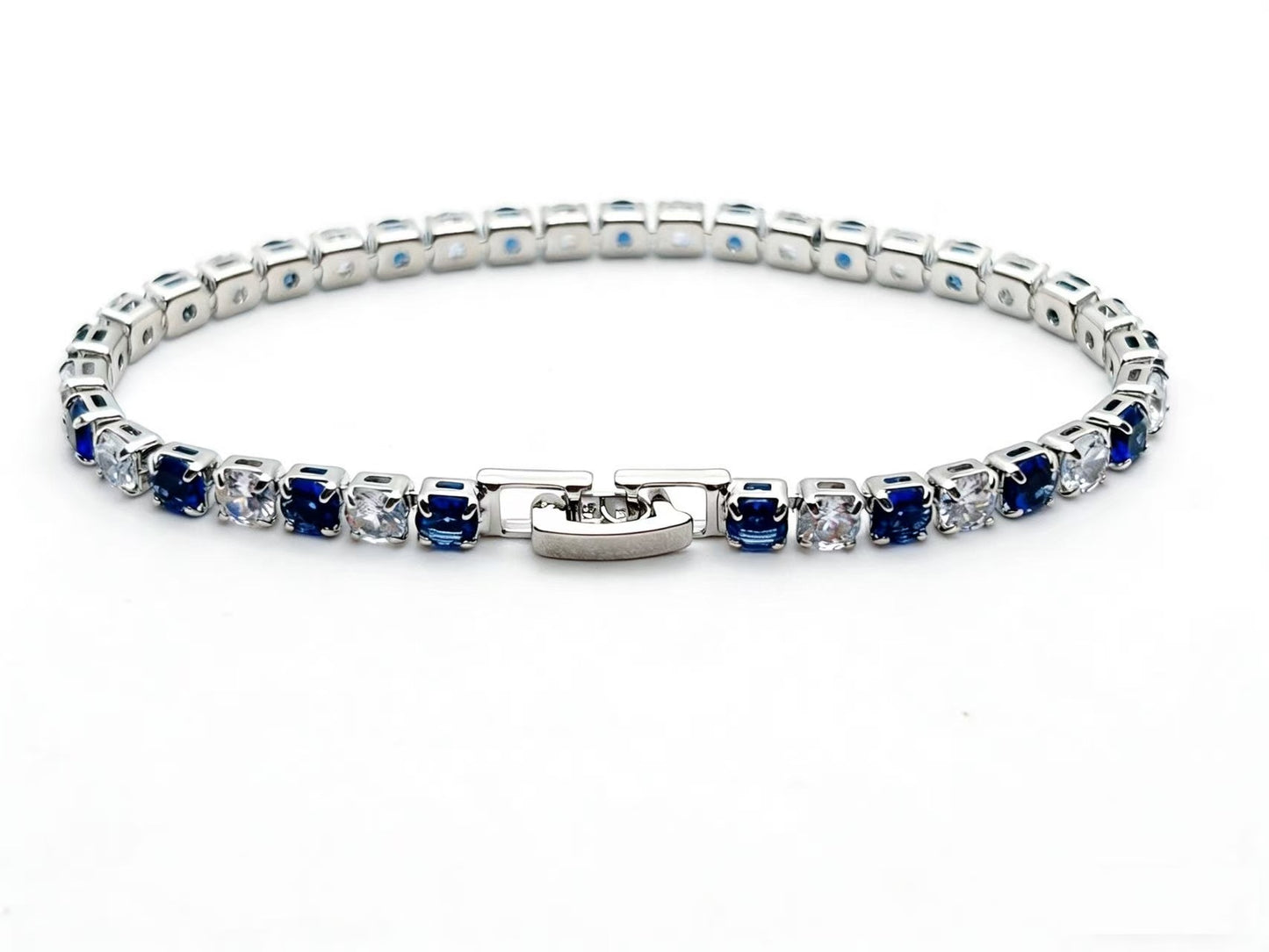 Contrast Color Full Diamond Tennis Fashion Personalized Minority Exquisite Temperament Bracelet