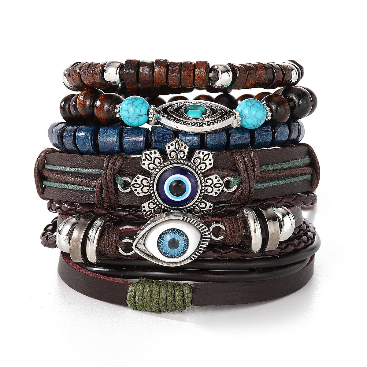 Wooden Bead Ethnic Style Turquoise Vintage Hand-woven Bracelets