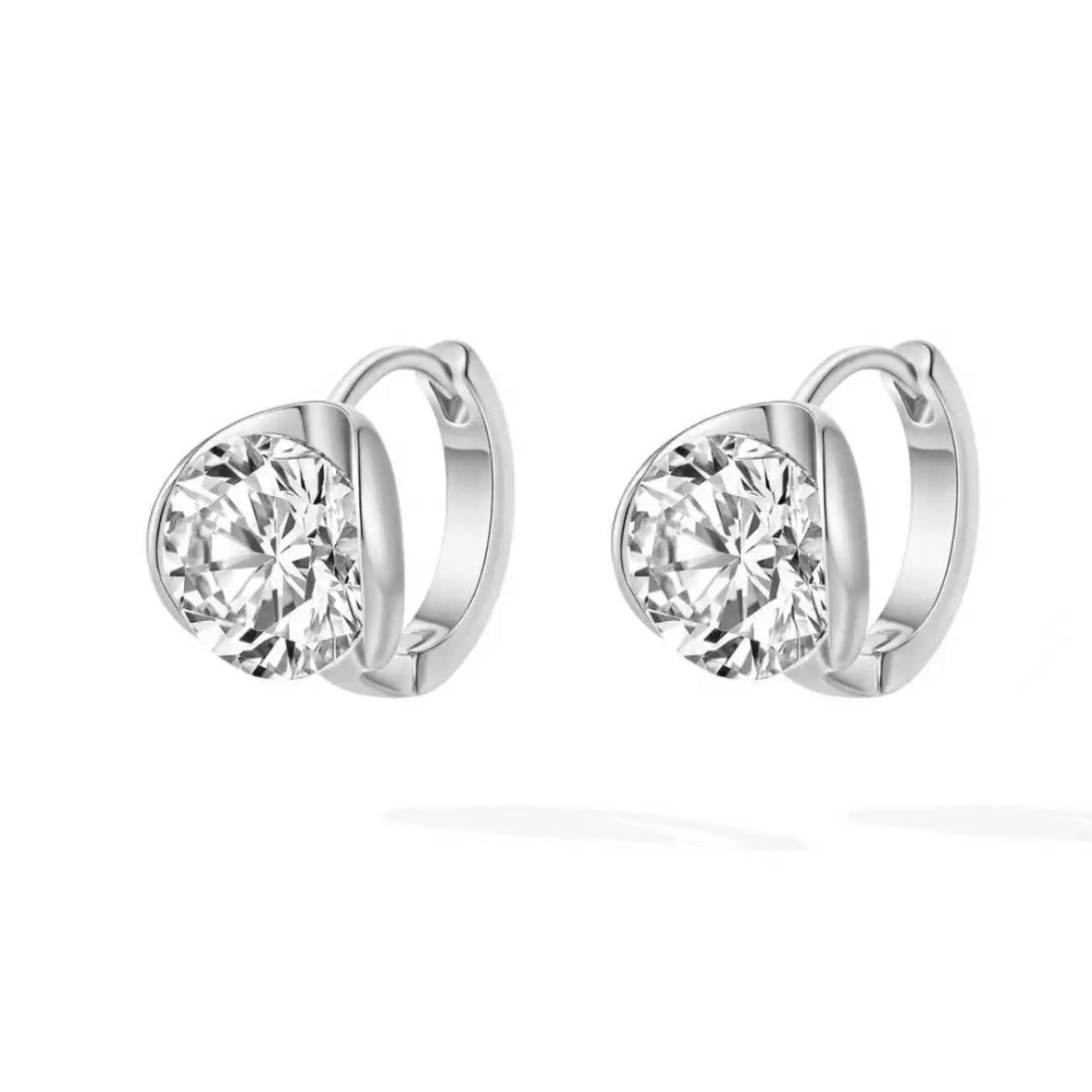 Women's Sterling Sier Ear Clip Moissanite 2 Karat Affordable Luxury Fashion Stud Earrings