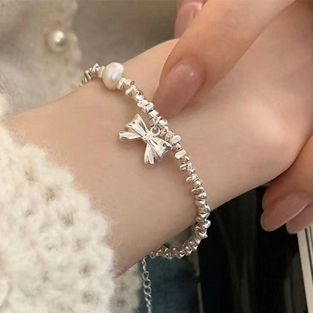Small Pieces Of Sier Bow Pearl Female Summer Simple Bracelet
