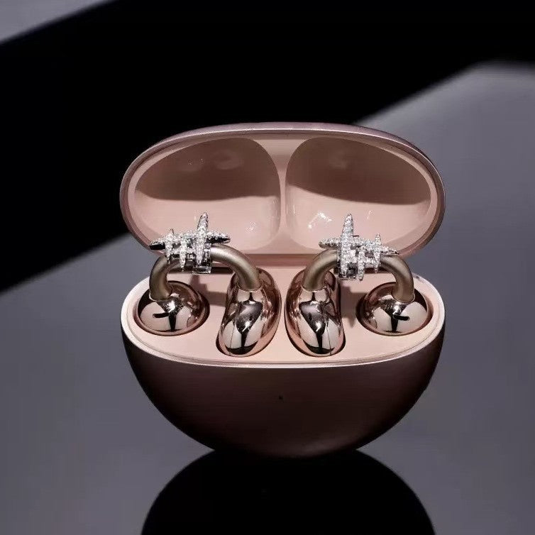 Metal Star Zircon Headset Button Wireless Clip Ear Buckle