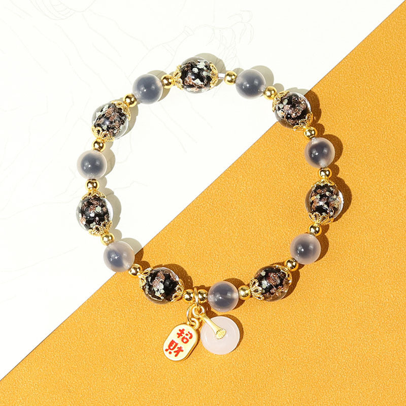 Women's Agate High-grade Natural Fragrant Gray Glaze Scenic Spot Live Bracelets