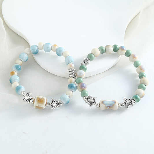 Women's Style Ceramic National Fashion Summer Minority Beaded Night Market Bracelet
