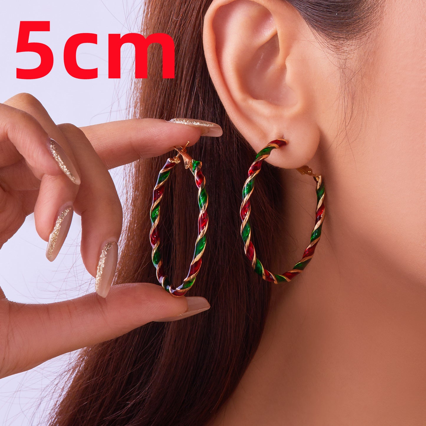 Women's Christmas Ear Versatile Personalized Color Spiral Earrings