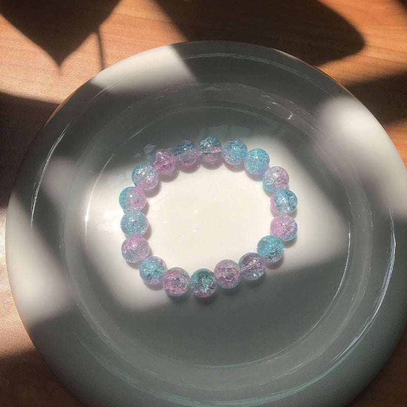 Fresh Ice Crack Sister Female Niche Design Glass Bracelet