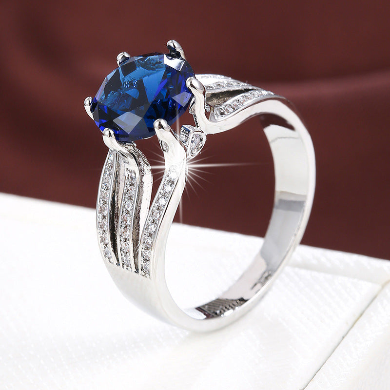 Zircon High-grade Noble Pure Copper Material Temperament Lady Ring