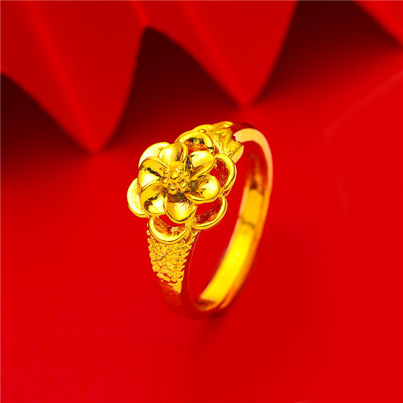 Women's Opening Vietnam Placer Gold No Color Fading Artificial Rings