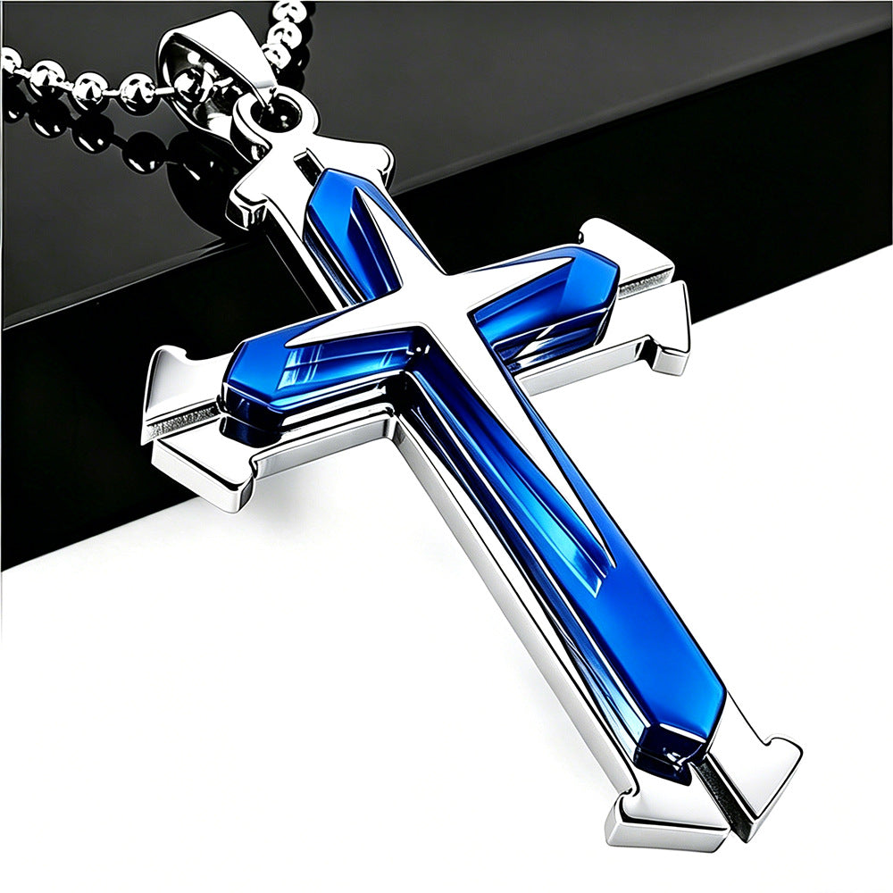 Men's Cross Split With Ball Chains Pendants