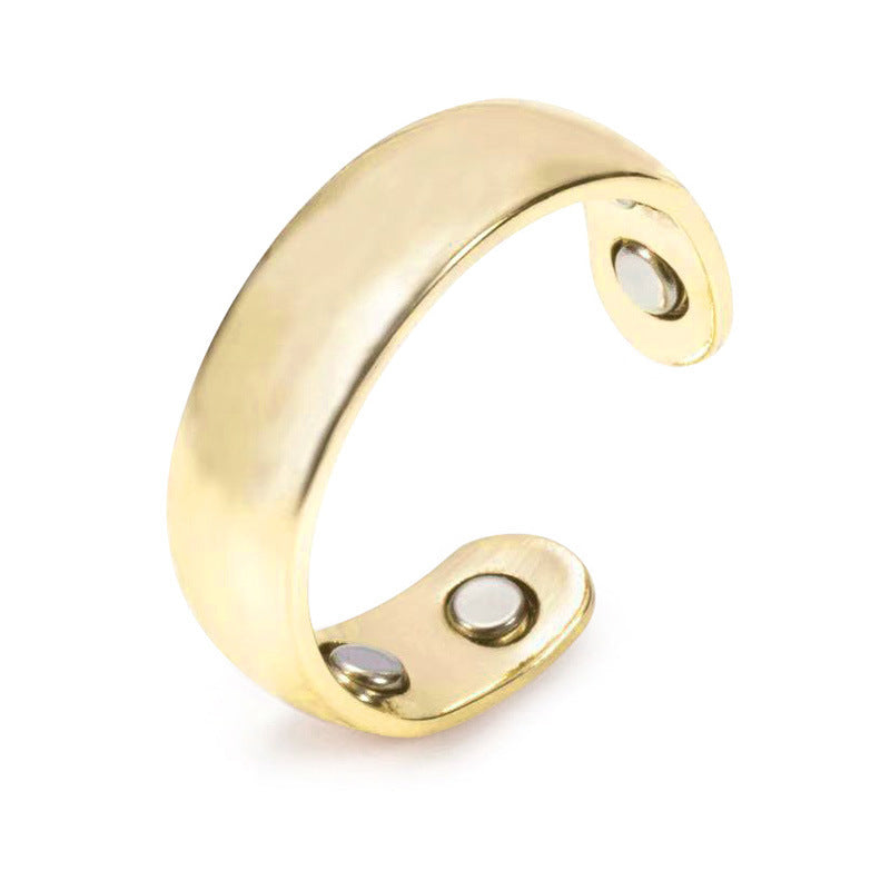 Men's Personalized Electroplating Rose Gold Double Magnetic Health Care Ring