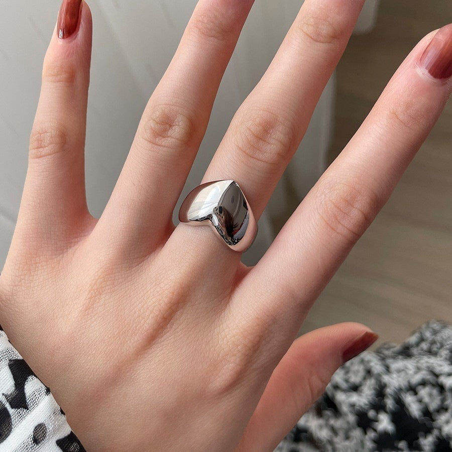 Wide Face Love Design Open Personalized Rings