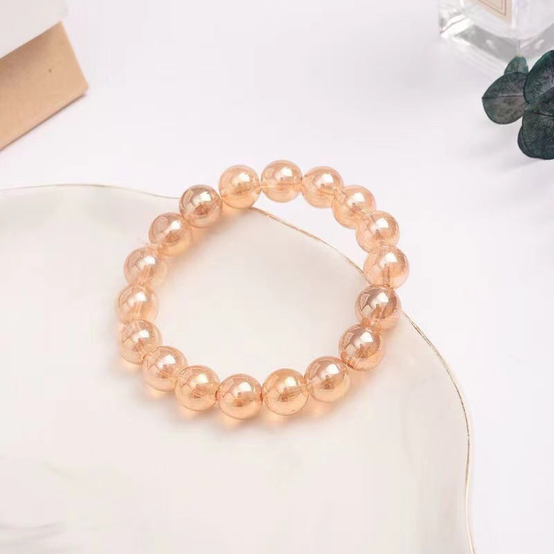 Women's Champagne Buddha Beads Basic Versatile Style Bracelet