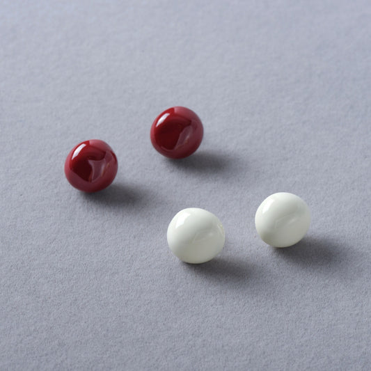 Design Advanced Metal Beanie Shape Drip Glazed Sier Earrings