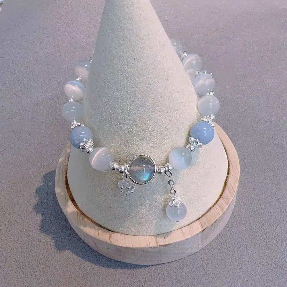 Female Design Crystal Pentagram Gray Moonlight Tide Girlfriend Bracelets