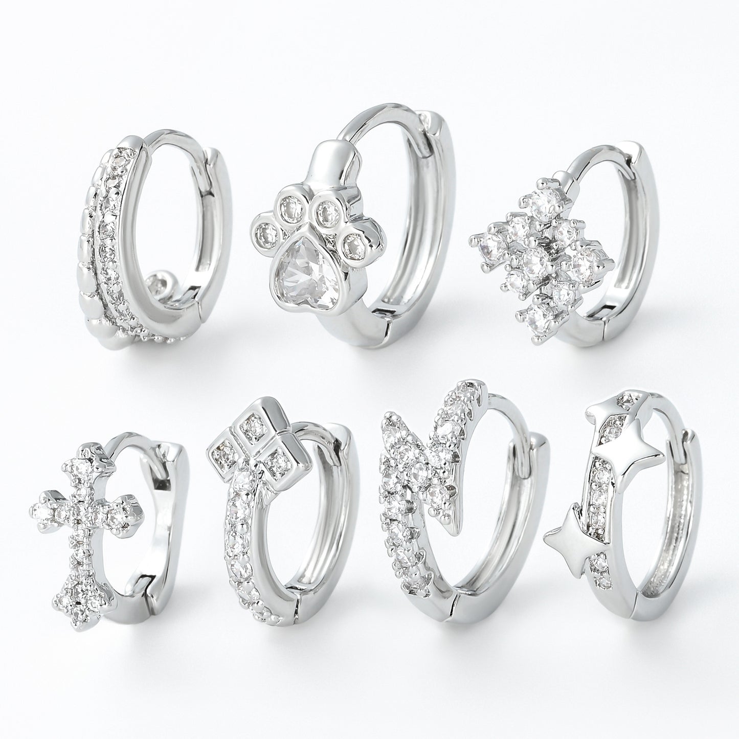 Geometric Micro Inlaid Zircon Clip Cold Ear Buckle