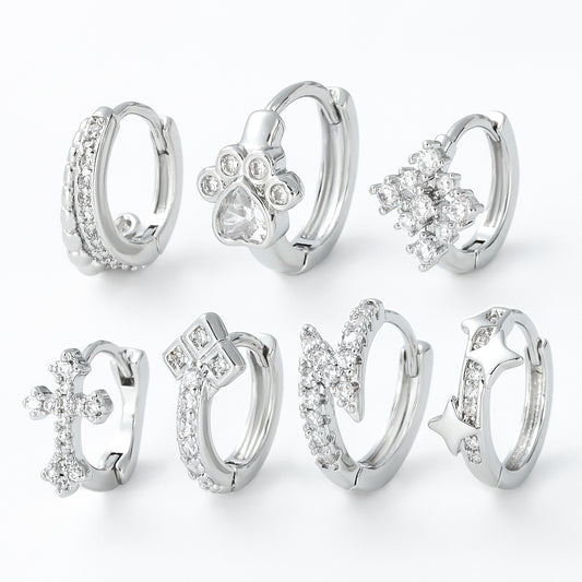 Geometric Micro Inlaid Zircon Clip Cold Ear Buckle