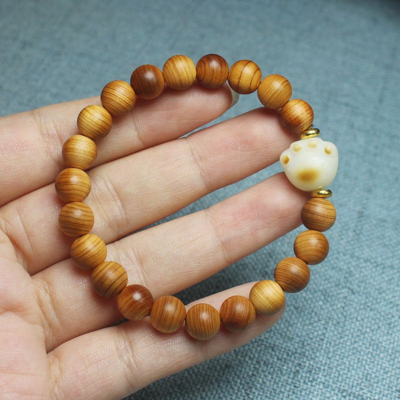 Women's & Men's Cypress Aged Charcoal Cat Paw Style Mori Bracelet