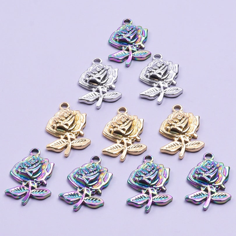 Stainless Steel Accessories Golden Rose Titanium Pendants