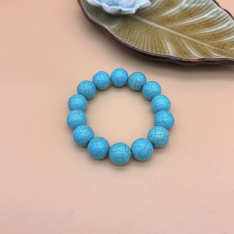 Women's & Men's Beads Imitation Natural Crack Single Circle Round Ethnic Style Buddha Bracelet