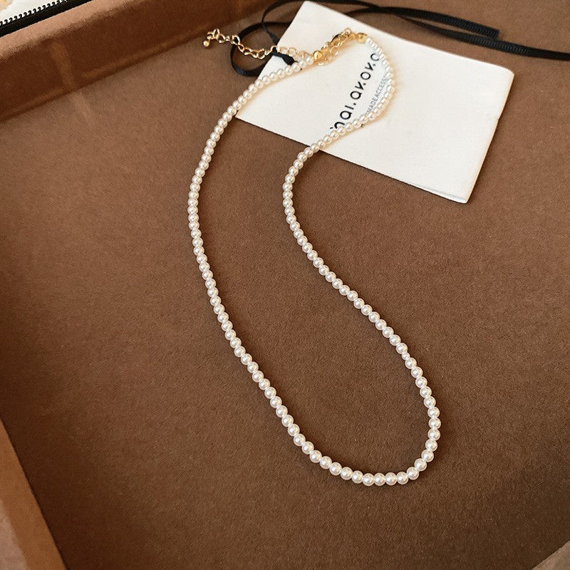 French Laziness Pearl Female Niche High Necklaces