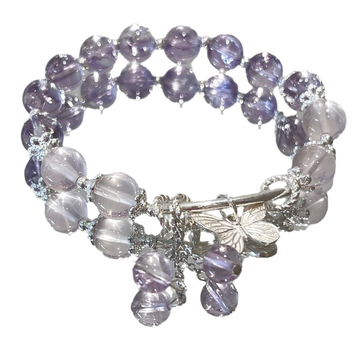 Butterfly Lucky Design Imitation Amethyst For Bracelets
