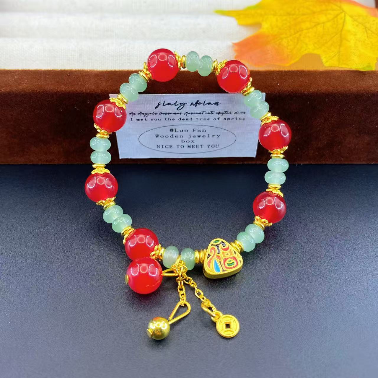 Oil Dripping Blessing Card Female Simple Personalized Light Bracelets
