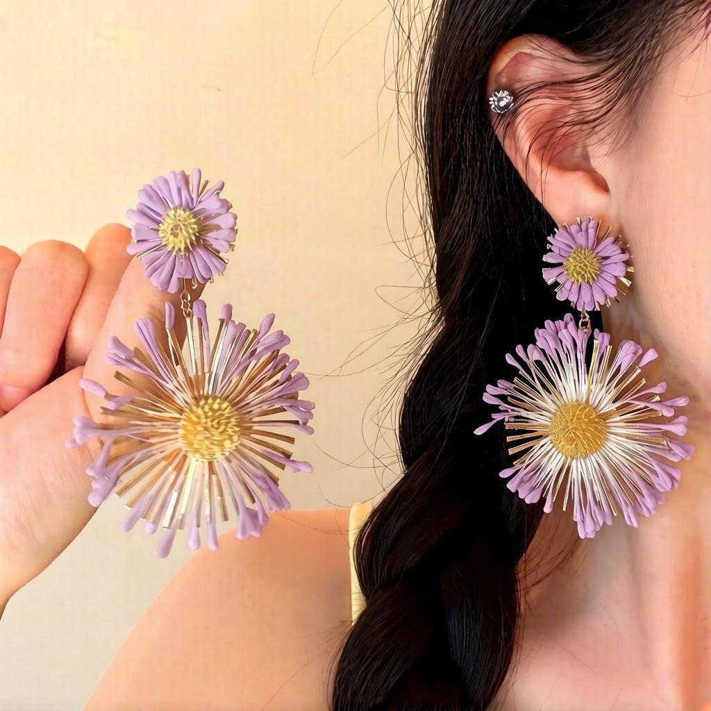 Seaside Vacation Style Flower Tassel Female Atmosphere Fairy Beaded Rings