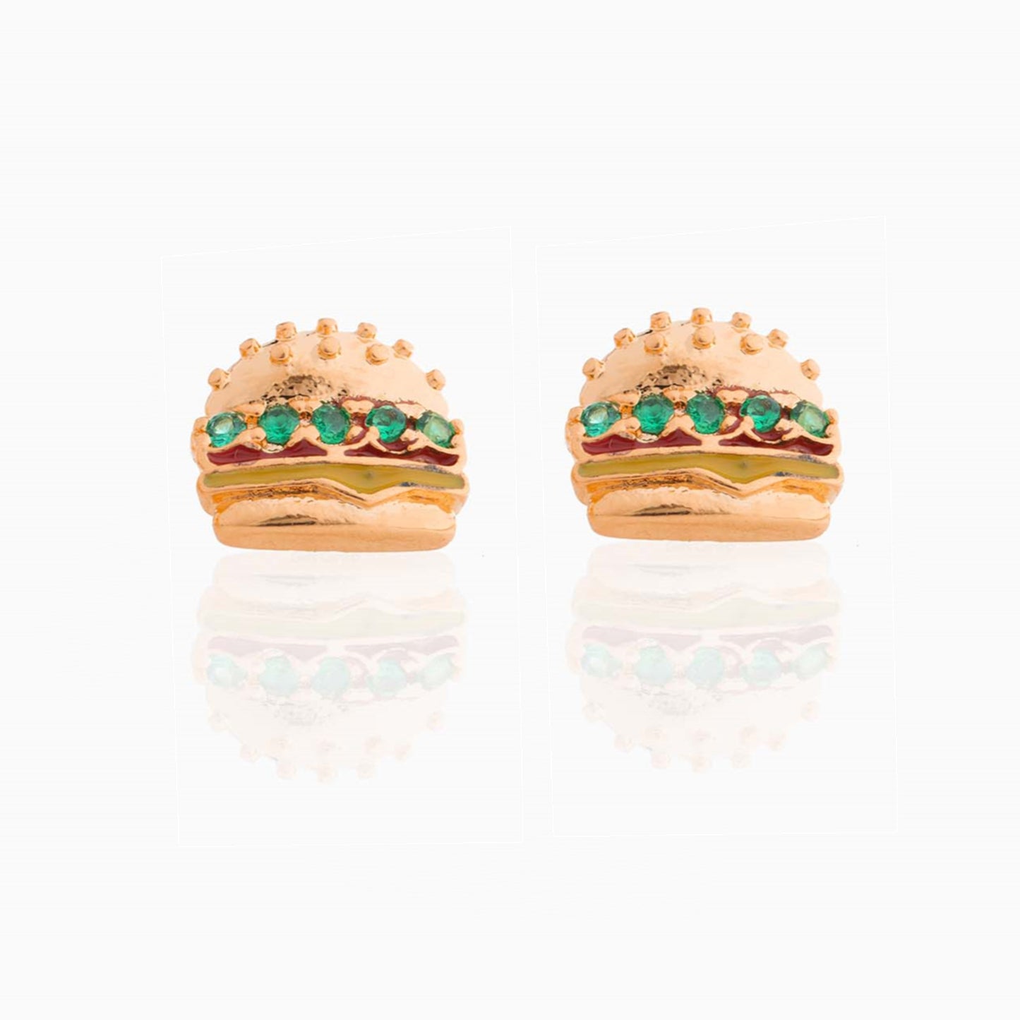 Hamburger Series Exquisite Real Gold Color Rings