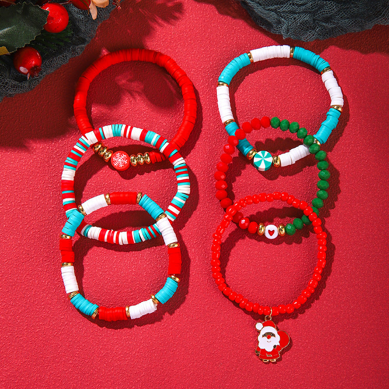 Snow Tower Tree Red Green Mixed Bracelets