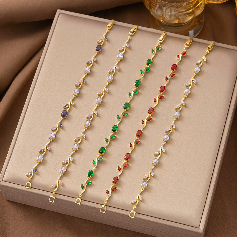 Women's Light Luxury High-grade Copper Zircon Fashionable Bracelets