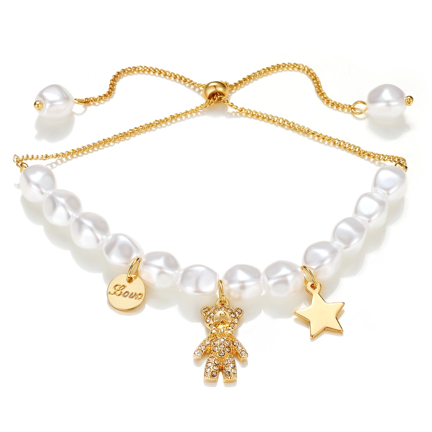 French Entry Lux Irregular Pearl Alloy Simple Bracelet