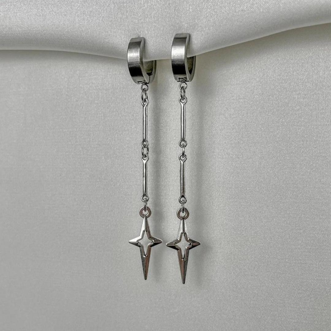 Classic Sier Star Gothic Punk Minimalist Earrings