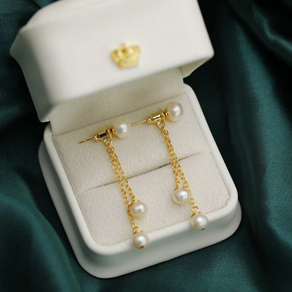 Long Slim Fit Tassel Eardrops Trendy Elegant Rings