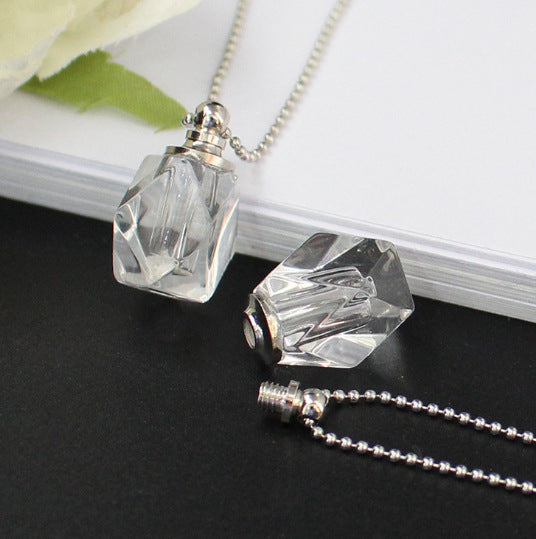 Crystal Perfume Bottle Fetal Hair Essential Necklaces