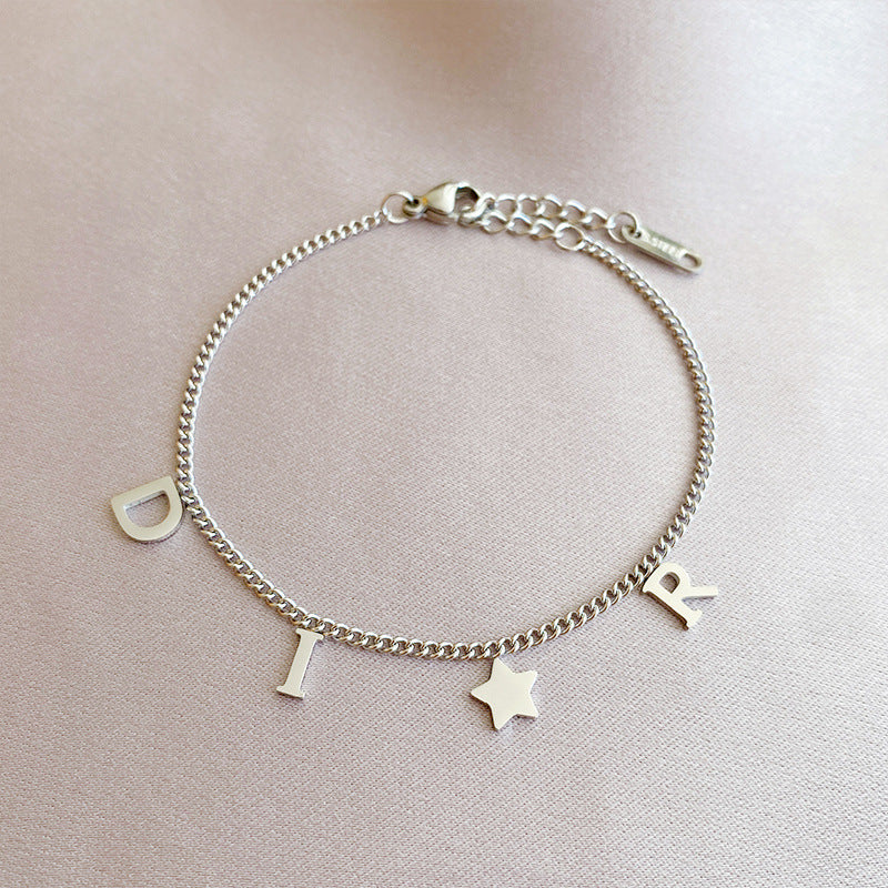 Fashion Creative Letters Simple Retro Metal Bracelets