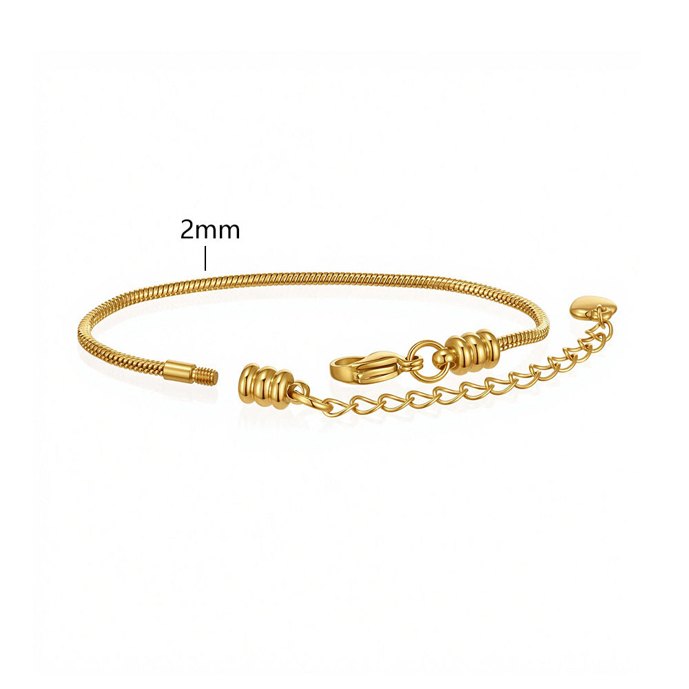 Snake Bones Chain Universal Wear Vacuum Furnace Plating Real Bracelets