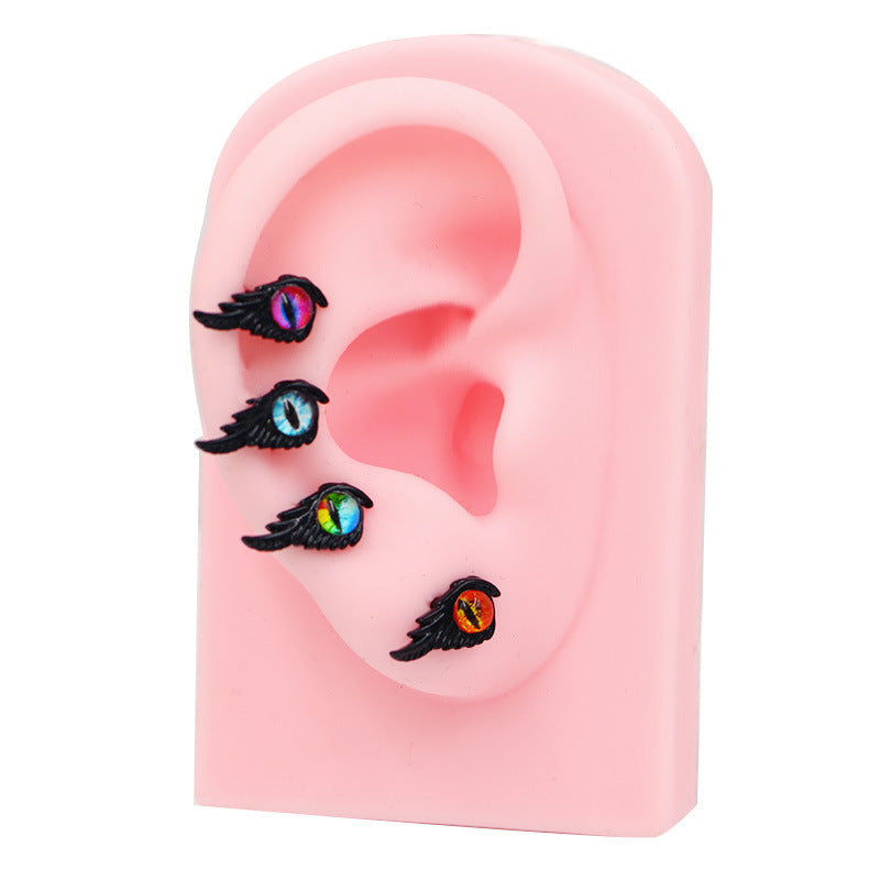 Wing Personality Eye Piercing Ear Bone Earrings