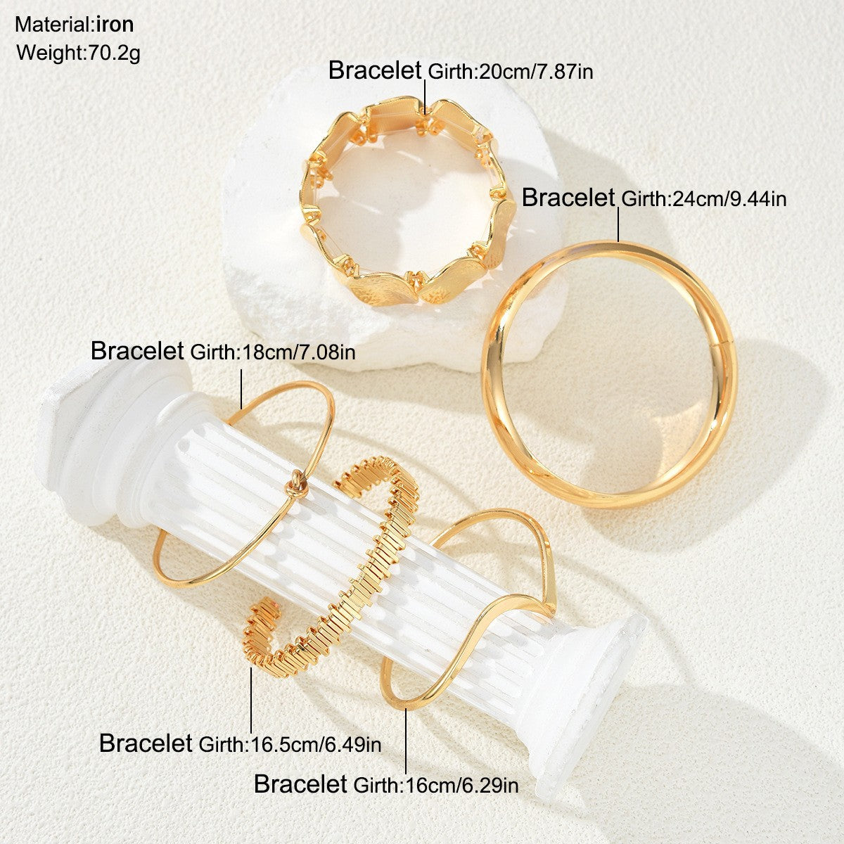 Leaves Glossy Irregular With Personality Stripes Bracelets