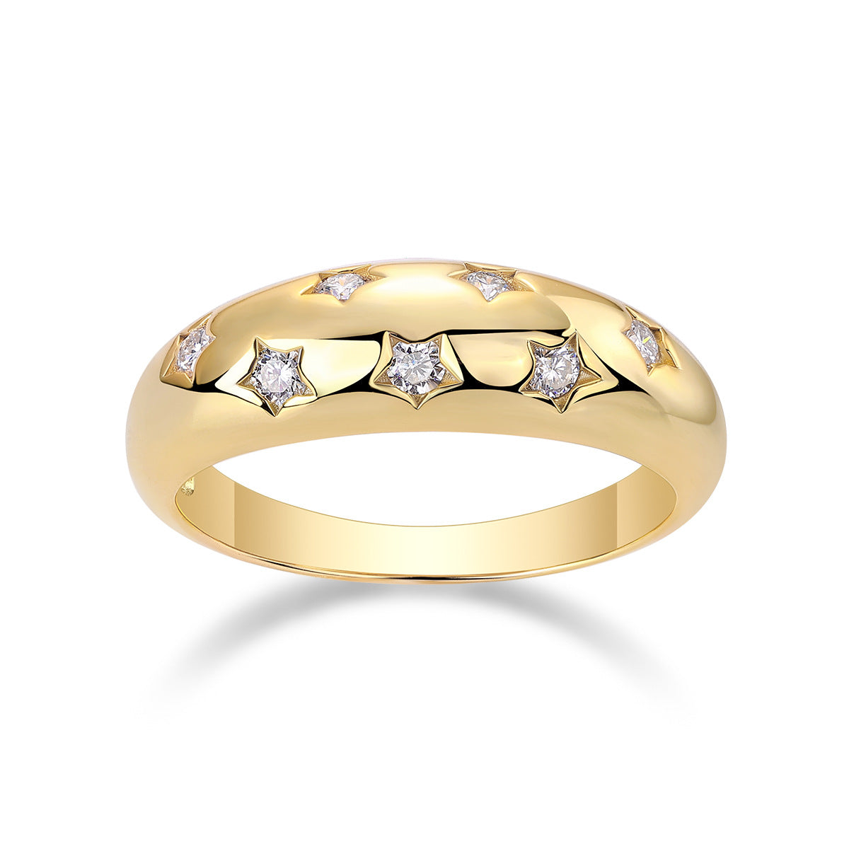 Style Sier Gold Plated Female Moissanite Rings