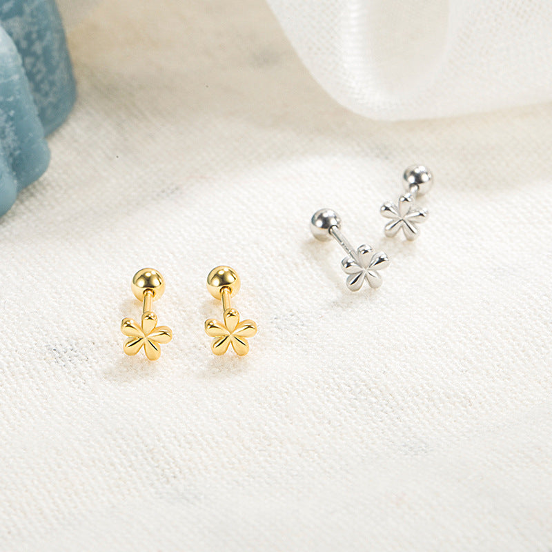 Simple Flower Ear Bone Summer Screw Rings