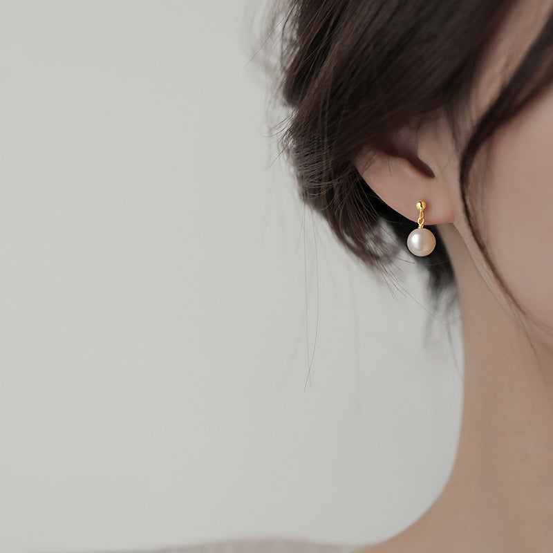 Children's Pearl Female Light Luxury Summer Ear Copper Stud Earrings